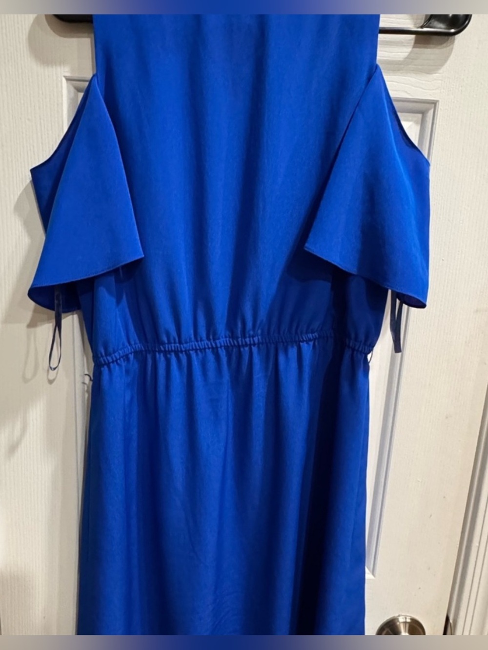 Gianni Bini Royal Blue Cold Shoulder Flutter Sleeve Mini Dress Size 4 - Picture 4 of 5